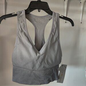 SOILED Harmony Balanace Women's Racerback Gray Ombre Sports Bra Size L $40 O312